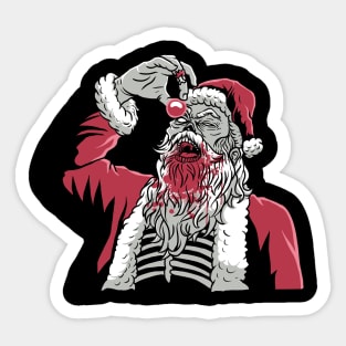 Santa eating a glowing... Sticker
